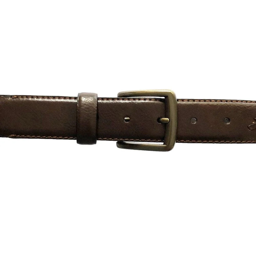 Columbia Belt Mens 38 Brown Leather Braided Center Design Dress Casual waist